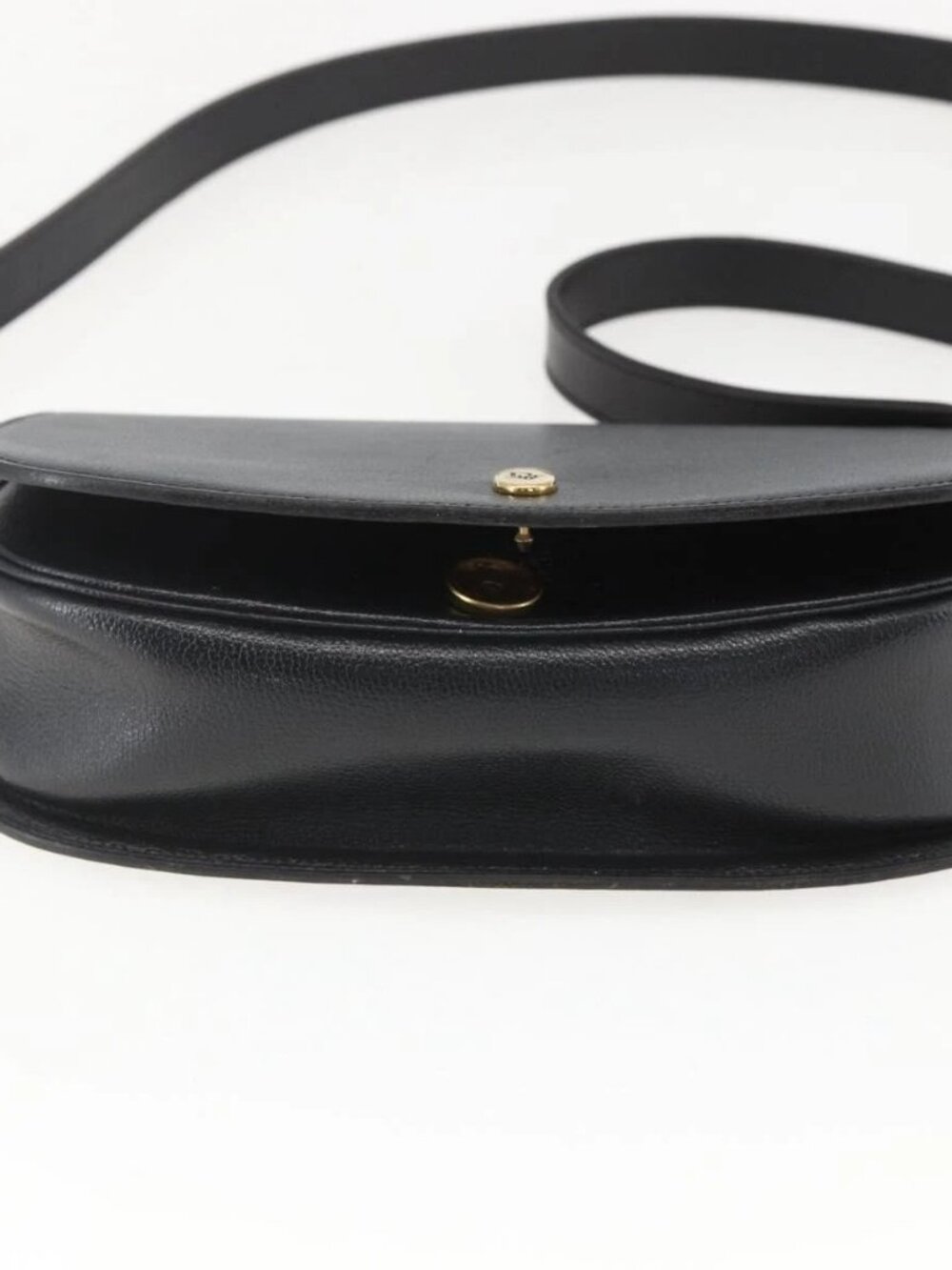 Christian Dior Shoulder Bag Leather Black Gold Auth 159033 - Picture 7 of 16